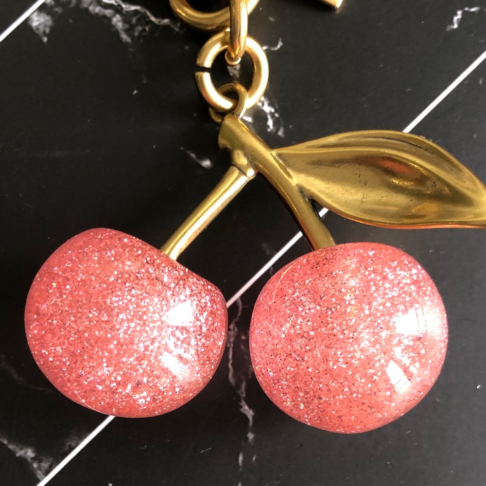 Coach Glitter Cherry Key Charm in Pink with Gold Hardware - Picture 3 of 3